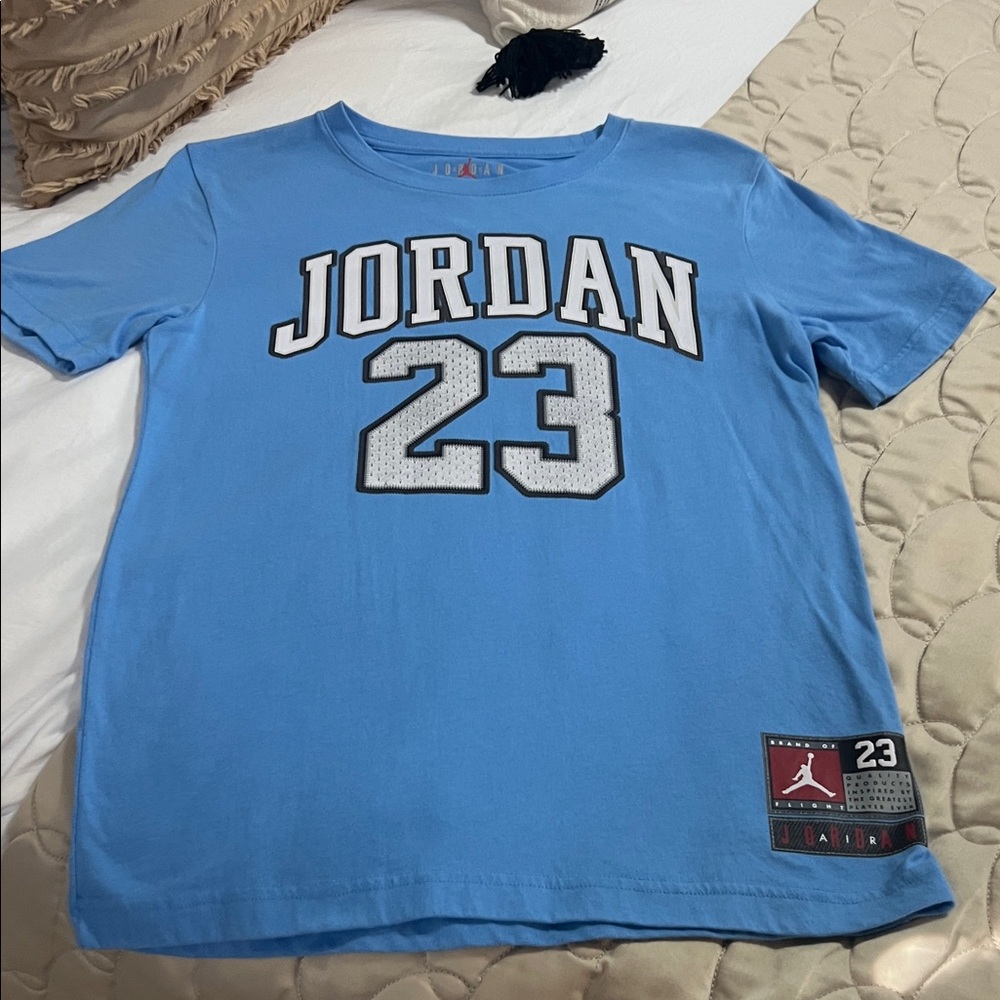 Jordan Light Blue Kids' Short Sleeve Tee with 23 Graphic